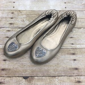 Gold Brighton Flats Size 10
